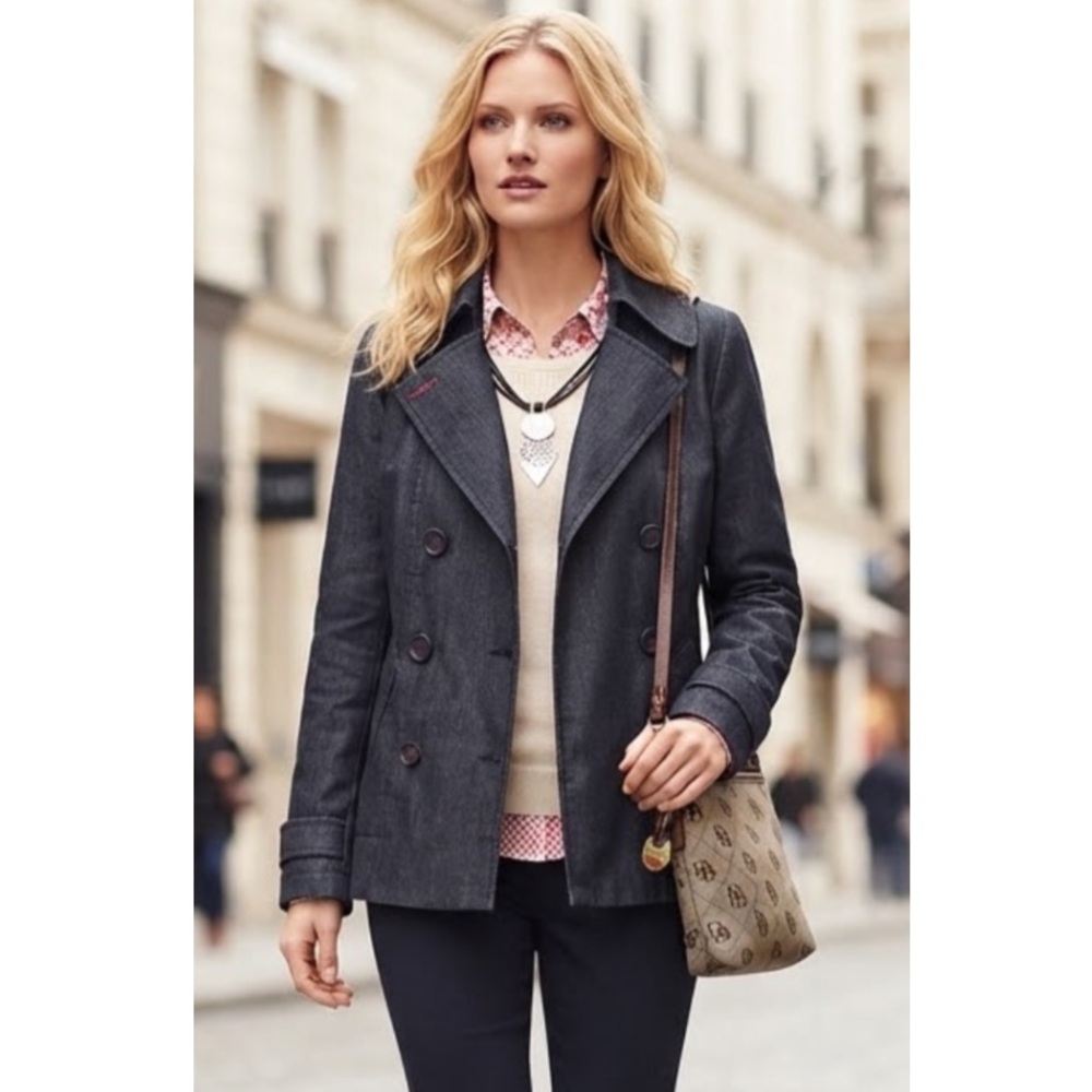 Loft Double Breasted Denim Jacket Small